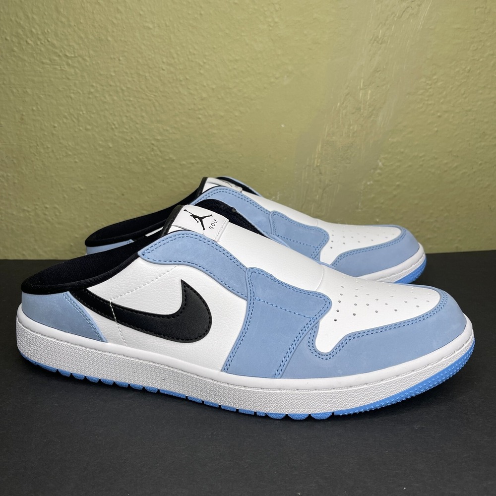 Nike Air Jordan 1 Mule Golf Shoes Size 12 University Blue UNC White FJ1214-400